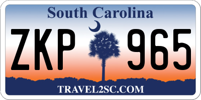 SC license plate ZKP965