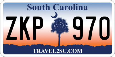 SC license plate ZKP970