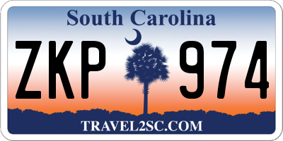 SC license plate ZKP974