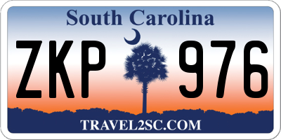 SC license plate ZKP976