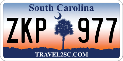 SC license plate ZKP977