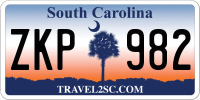 SC license plate ZKP982