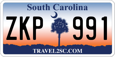 SC license plate ZKP991