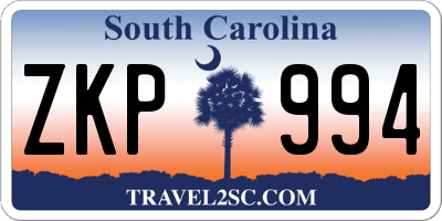 SC license plate ZKP994