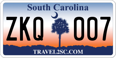 SC license plate ZKQ007