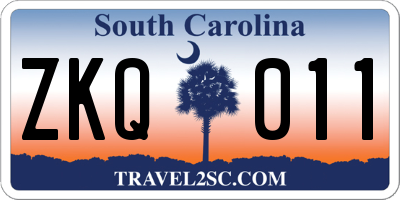 SC license plate ZKQ011