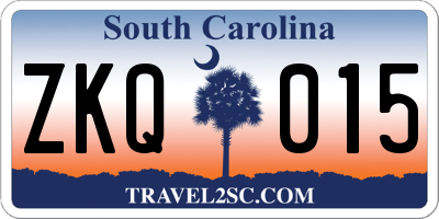 SC license plate ZKQ015