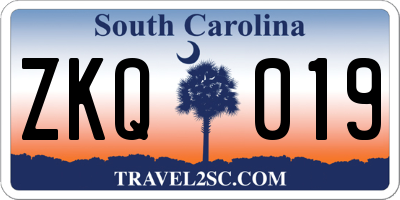 SC license plate ZKQ019