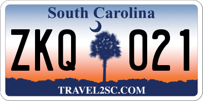 SC license plate ZKQ021