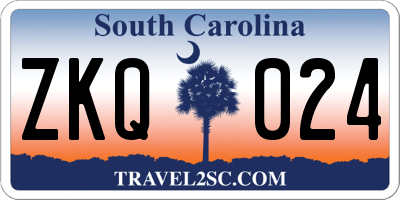SC license plate ZKQ024