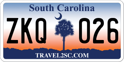SC license plate ZKQ026