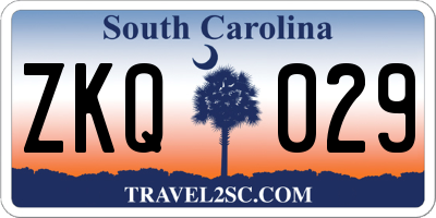 SC license plate ZKQ029