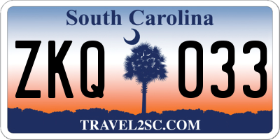 SC license plate ZKQ033