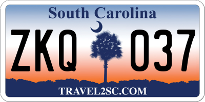 SC license plate ZKQ037