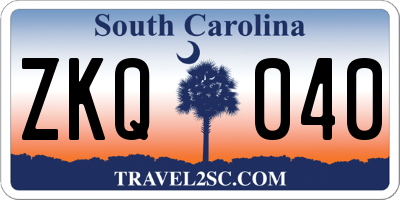 SC license plate ZKQ040