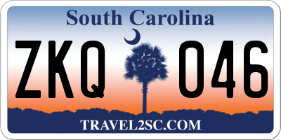 SC license plate ZKQ046