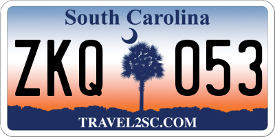 SC license plate ZKQ053