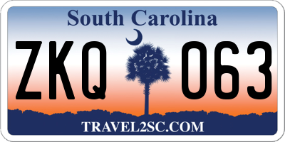 SC license plate ZKQ063