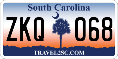 SC license plate ZKQ068
