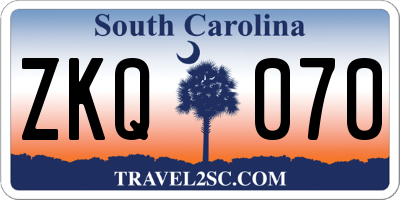 SC license plate ZKQ070