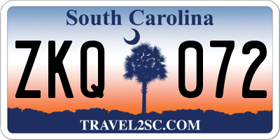 SC license plate ZKQ072