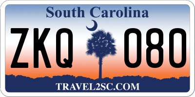 SC license plate ZKQ080