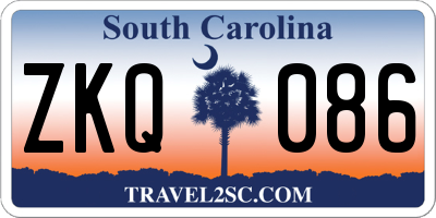 SC license plate ZKQ086