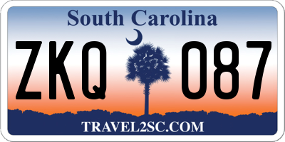 SC license plate ZKQ087