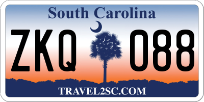 SC license plate ZKQ088