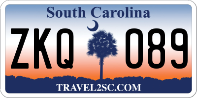 SC license plate ZKQ089