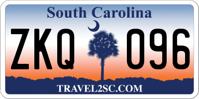 SC license plate ZKQ096