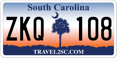 SC license plate ZKQ108