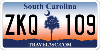 SC license plate ZKQ109