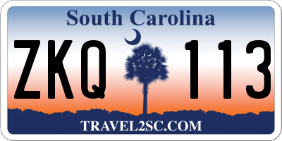 SC license plate ZKQ113