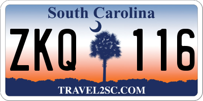 SC license plate ZKQ116