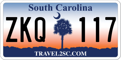 SC license plate ZKQ117