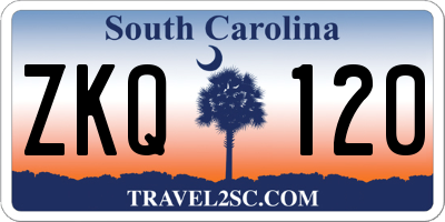 SC license plate ZKQ120