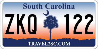 SC license plate ZKQ122