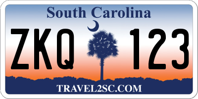 SC license plate ZKQ123