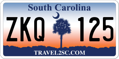 SC license plate ZKQ125