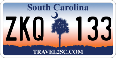 SC license plate ZKQ133