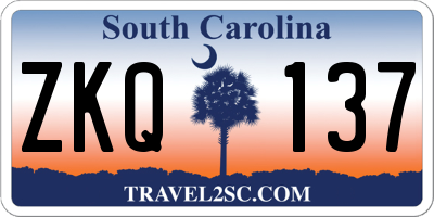 SC license plate ZKQ137