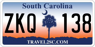 SC license plate ZKQ138
