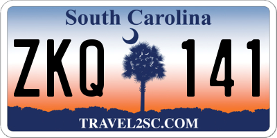 SC license plate ZKQ141