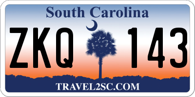 SC license plate ZKQ143