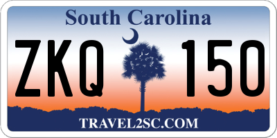 SC license plate ZKQ150