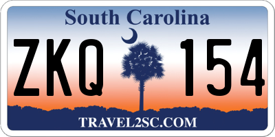 SC license plate ZKQ154