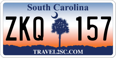 SC license plate ZKQ157