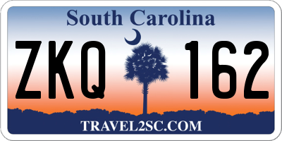 SC license plate ZKQ162
