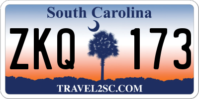 SC license plate ZKQ173